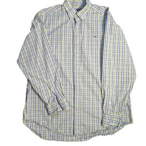 Men's Blue and Yellow Checkered Shirt